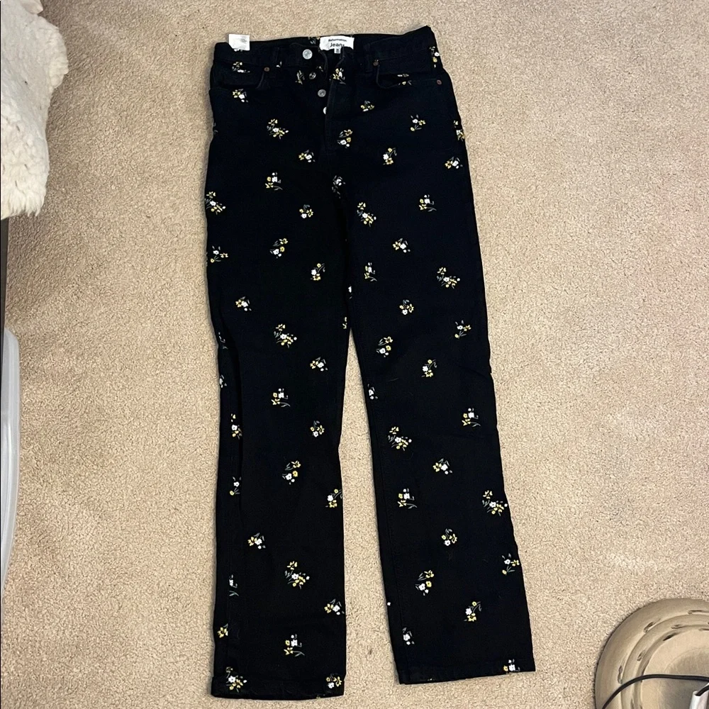 Reformation Black Floral Women's Jeans - Picture 2 of 3